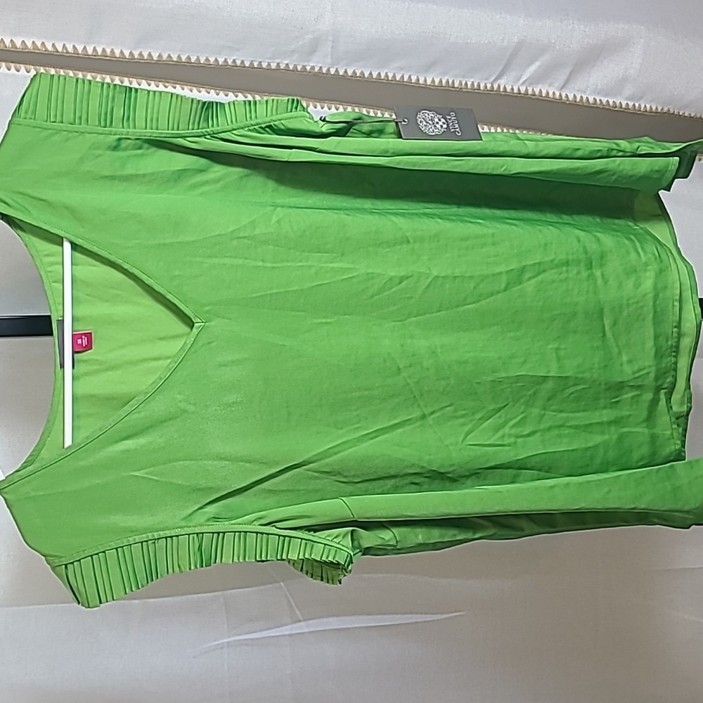Vince Camuto Womens Afterglow Sleeveless Blouse Green  Size 3x New
